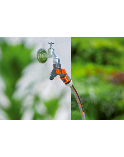 GARDENA OGS double valve avec filetage 1" et adaptateur 3/4