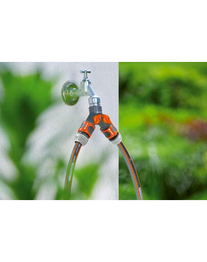 GARDENA OGS double valve avec filetage 1" et adaptateur 3/4
