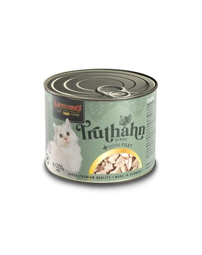 LEONARDO Turkey Dinde avec filet supplémentaire pour chats 12x200 g