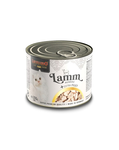 LEONARDO Agneau avec filet supplémentaire pour chats 6x200 g