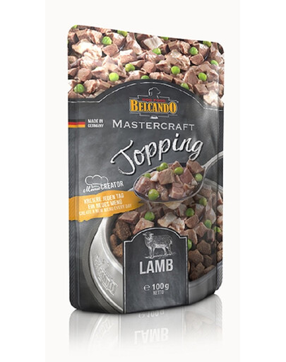 BELCANDO Mastercraft Topping Aliments humides pour chiens avec agneau et petits pois 24x100 g