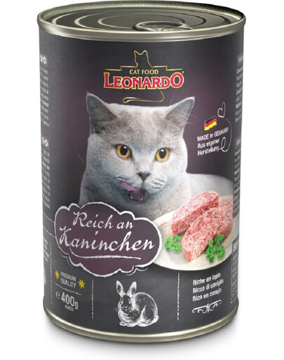 LEONARDO Sélection de qualité riche en viande de lapin 800 g