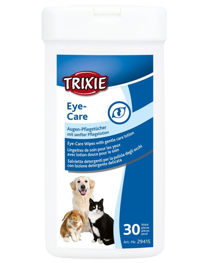 TRIXIE Lingettes humides pour les yeux, 30 pièces