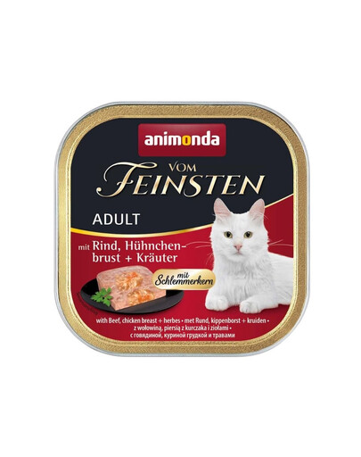 ANIMONDA Vom Feinsten Pâtée de bœuf et de poitrine de poulet aux herbes 100g