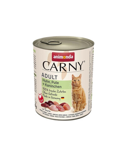 ANIMONDA Carny Adult Chicken&Turkey&Rabbit 800 g Poulet, Dinde & Lapin pour chats adultes