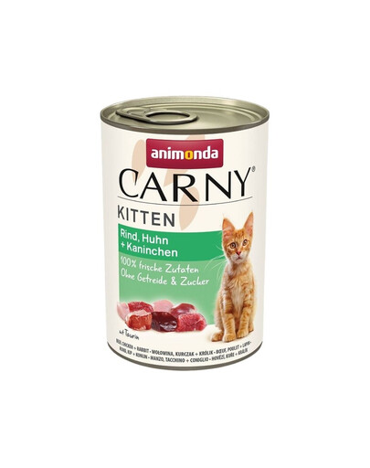 ANIMONDA Carny Kitten Beef&Chicken&Rabbit 400 g Bœuf, Poulet & Lapin pour chatons
