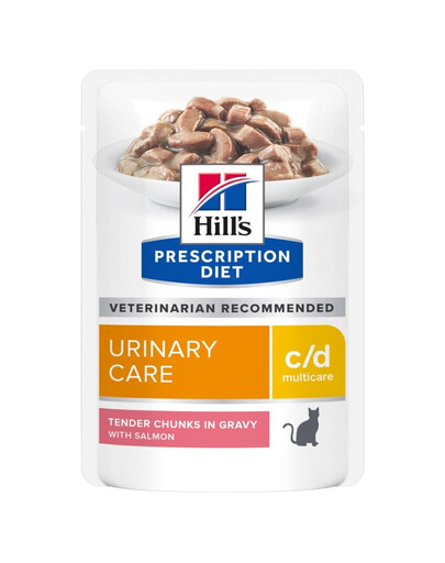 HILL'S Prescription Diet Feline C/D Multicare Urinary care avec du saumon 12x85g