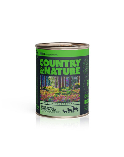 COUNTRY&NATURE Nourriture humide cerf à la canneberge, sans céréales 800 g - pour chiens adultes