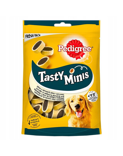 PEDIGREE Tasty Minis Cheesy avec un goût pour le fromage et le boeuf 6x140 g