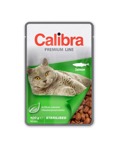 CALIBRA Cat Premium Line Sterilised Salmon - avec saumon pour chats stérilisés - 100 g