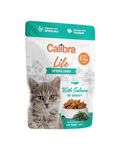 CALIBRA Cat Life Pouch Sterilised Salmon in gravy - pour chats stérilisés - 85 g