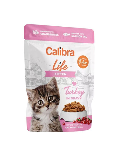 CALIBRA Cat Life Pouch Kitten Turkey in gravy - pour chatons - 85 g