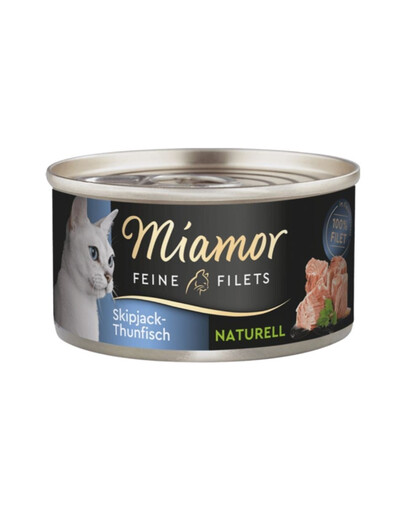 MIAMOR Feine Filets Naturell Skipjack Tuna - Pâtée de thon listao dans sa propre sauce 80g