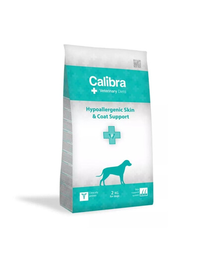 CALIBRA Veterinary Diet Dog Hypoallergenic Skin&Coat Support - pour soutenir la fonction cutanée et le pelage - 2 kg