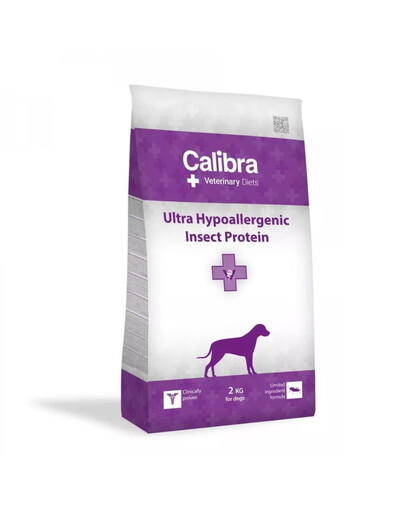 CALIBRA Veterinary Diet Dog Ultra-Hypoallergenic Insect - protéines d'insectes pour la réduction des intolérances alimentaires - 2 kg