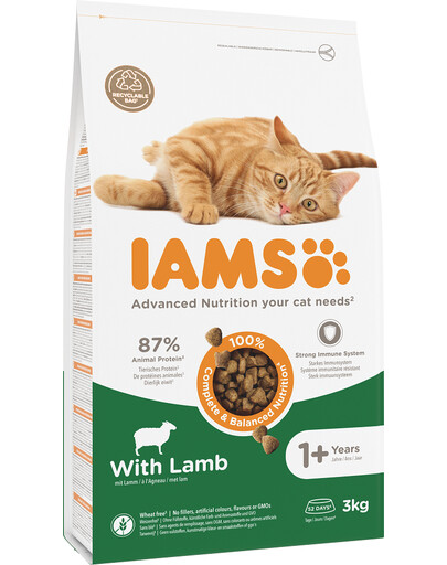 IAMS for Vitality Croquettes avec agneau pour chats adultes 3 kg
