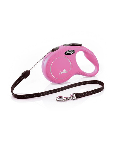 FLEXI Laisse New Classic S Corde 8m Rose
