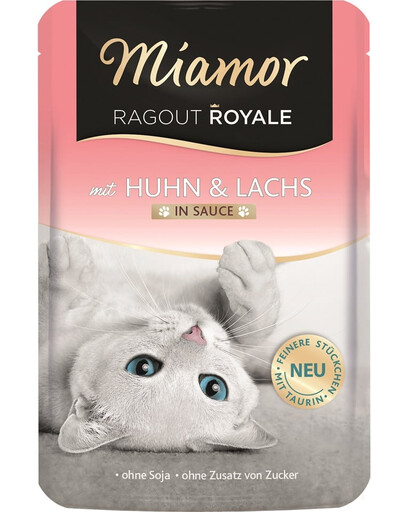 MIAMOR Ragout Royale in Sauce Chicken&Salmon sachet de sauce au poulet et au saumon pour chats 100 g