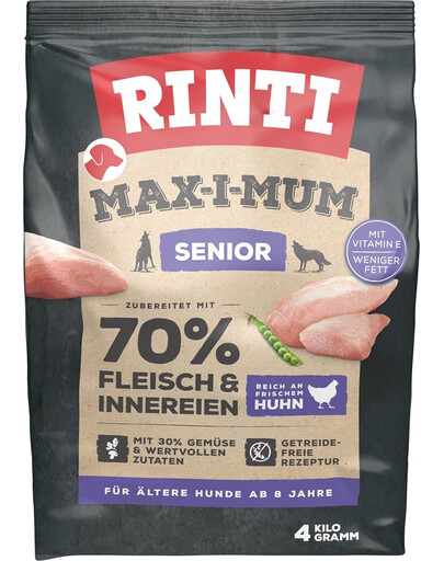 RINTI MAX-I-MUM Senior Chicken - au poulet pour chiens âgés - 4 kg