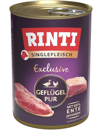 RINTI Singlefleisch Exclusive Poultry Pure aliments monoprotéiques pour volailles 400 g
