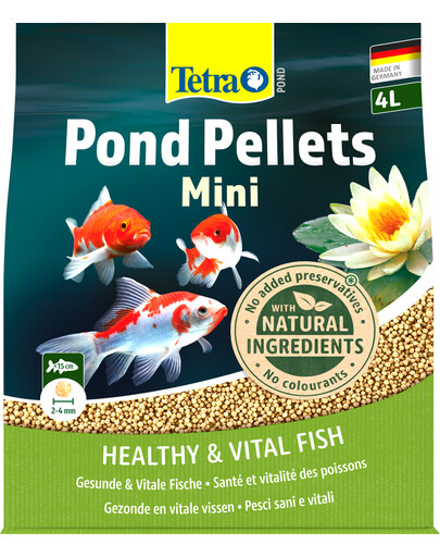 TETRA Pond Pellets Mini - nourriture de base en granulés pour petits poissons de bassin - 4 L