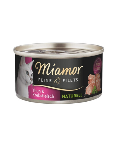 MIAMOR Feine Filets Naturell Tuna&Crab - Pâtée de thon et crabe dans leur sauce 80g