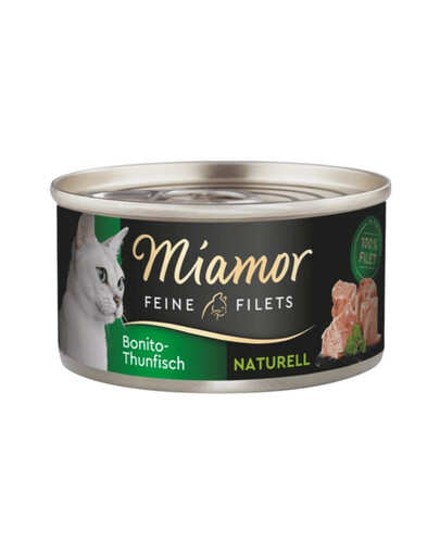 MIAMOR Feine Filets Naturell Bonito Tuna - Pâtée de thon bonite dans sa sauce 80g