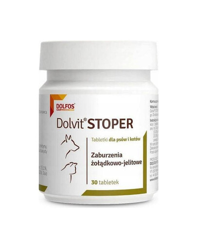 DOLFOS Dolvit STOPER - contre la diarrhée chez les chats et les chiens - 30 comprimés