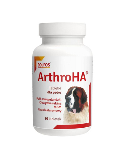 DOLFOS Arthro HA - avec acide hyaluronique pour les articulations de votre chien - 90 comprimés