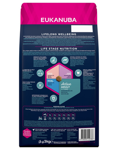 EUKANUBA Adult Medium Breeds Chicken - pour chiens de race moyenne à base de poulet frais - 3 kg