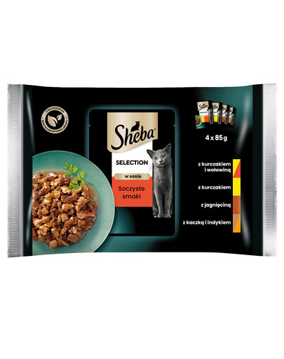 SHEBA Selection in Sauce Sachet de saveurs juteuses 4 x 85g