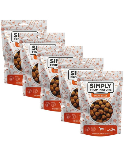 SIMPLY FROM NATURE Meat Balls Boules de viande de cheval et de légumes pour chiens 5x80 g