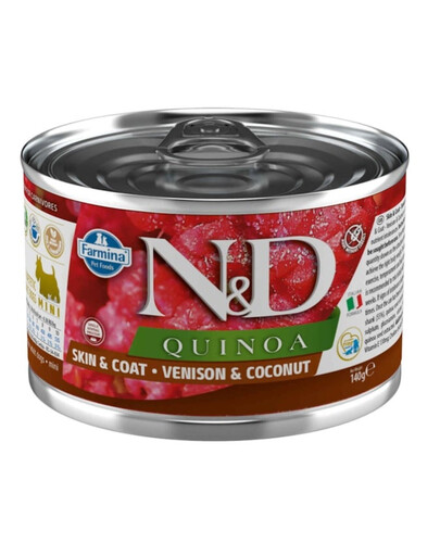 FARMINA N&D Quinoa Dog Venison, coconut - Venaison avec noix de coco pour renforcer la peau et le pelage - 140 g