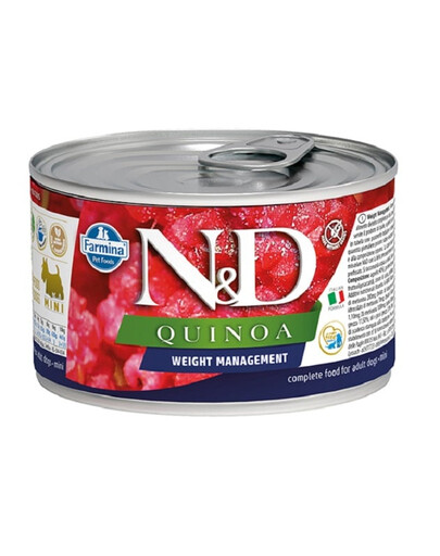 FARMINA N&D Quinoa Dog Weight Management - agneau pour chiens en surpoids - 140 g