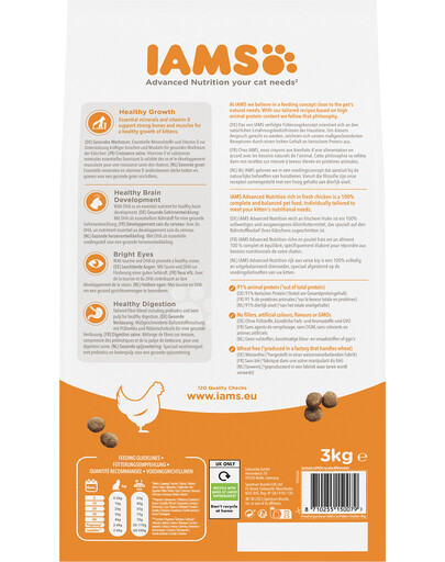 IAMS for Vitality Chaton avec poulet frais 3 kg