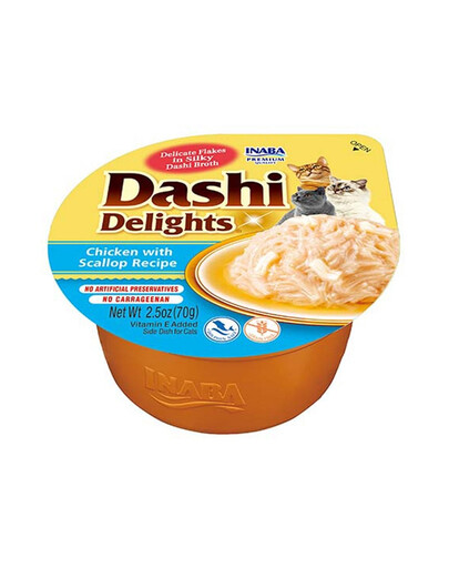 INABA Cat Dashi Delights - bouillon poulet et noix de Saint-Jacques - 70 g