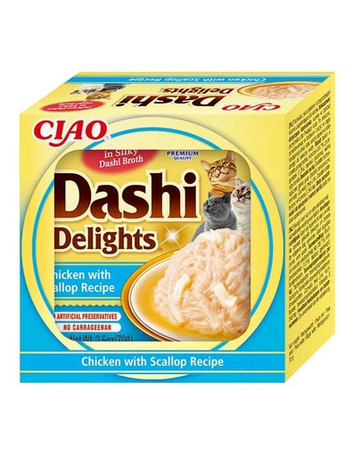 INABA Cat Dashi Delights - bouillon poulet et noix de Saint-Jacques - 70 g