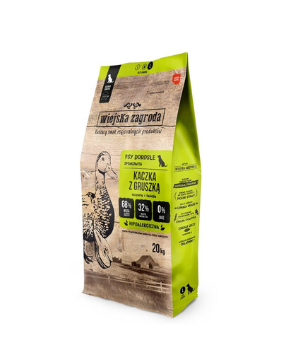 WIEJSKA ZAGRODA - Canard avec croustillant de poire pour chiens de grande race - L 20kg