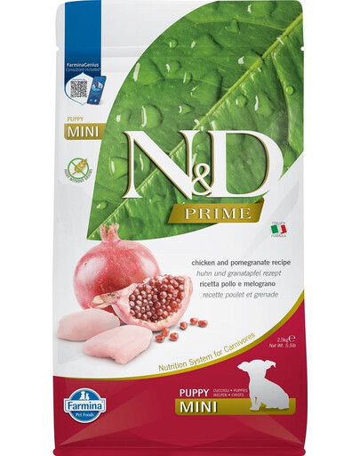 FARMINA N&D Prime dog chicken and pomegranate Puppy mini 2,5 kg - Poulet & Grenade nourriture pour chiots de petites races