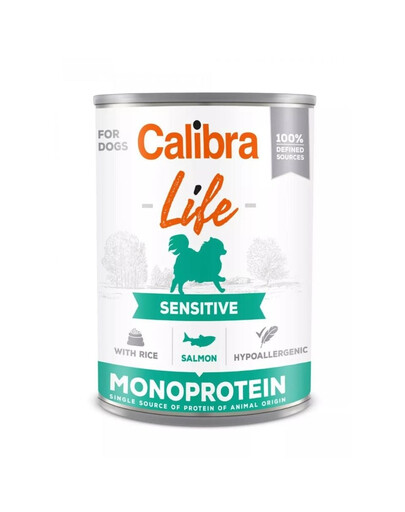 CALIBRA Dog Life Sensitive Salmon with Rice - chiens ayant un système digestif sensible - 400 g