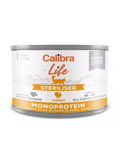 CALIBRA Cat Life Sterilised Turkey - avec de la dinde pour les chats stérilisés - 200 g