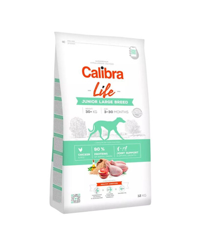 CALIBRA Dog Life Junior Large Breed Chicken - Croquette au poulet pour chiots de grandes races - 2,5 kg
