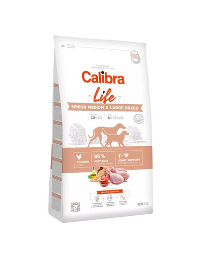 CALIBRA Dog Life Senior Medium&Large Chicken - pour les chiens âgés de moyenne et grande race - 2,5 kg