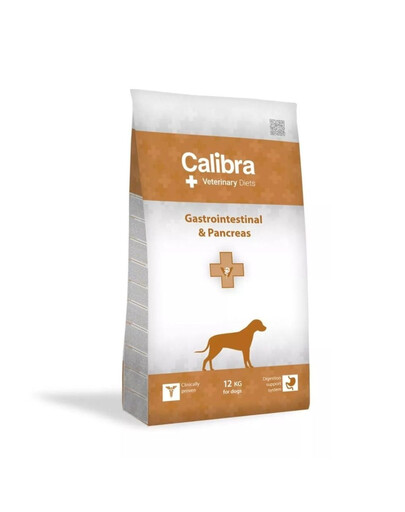 CALIBRA Veterinary Diet Dog Gastrointestinal & Pancreas - pour compenser les troubles digestifs, l'insuffisance pancréatique - 12 kg