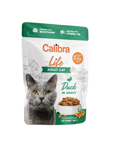 CALIBRA Cat Life Pouch Adult Canard en sauce pour chats 85 g