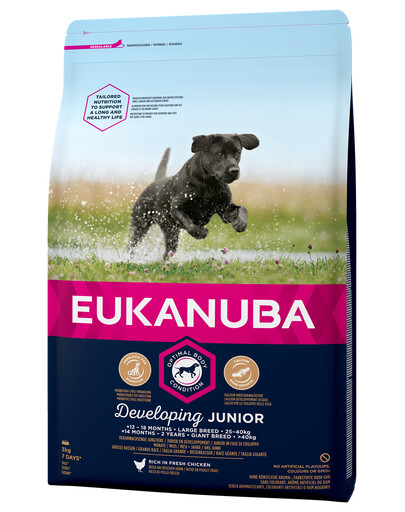 EUKANUBA Developing Junior - Chien Junior de Grande Race Riche en Poulet - 3kg