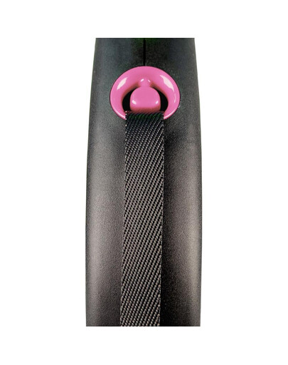 FLEXI Laisse automatique Black Design S sangle 5 m couleur rose