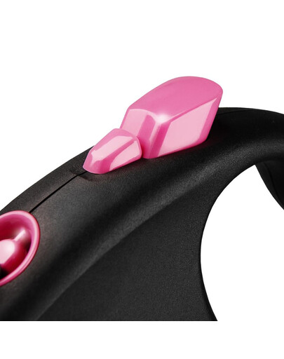 FLEXI Laisse automatique Black Design S sangle 5 m couleur rose