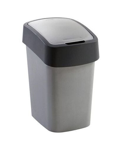 CURVER Poubelle "FLIP BIN" 9L Argent/graphite