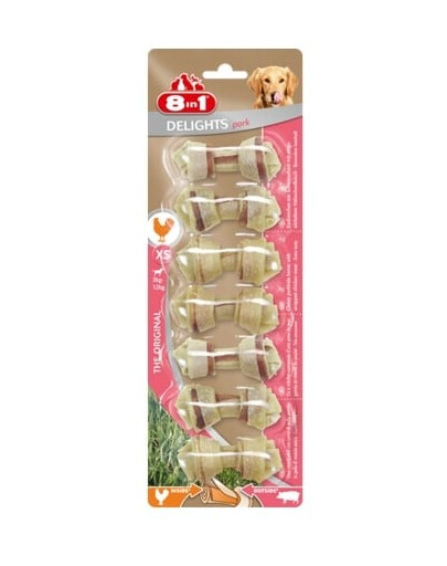 8IN1 Délicatesse Pork Delights Bones xs 7 pièces